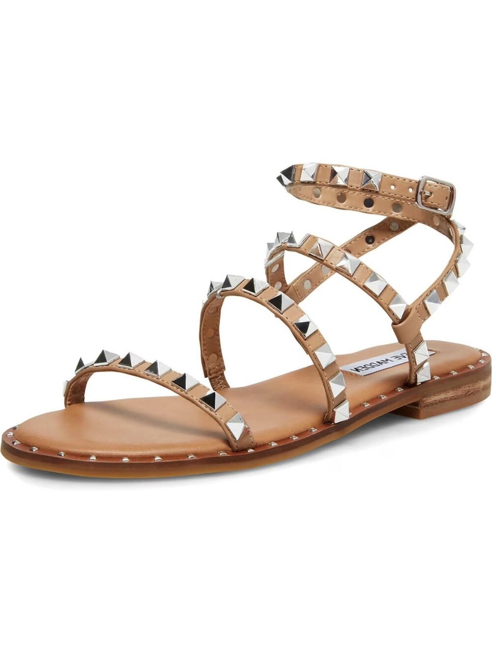 Steve Madden Travel Studded Sandal - Tan Size 11 NWOB